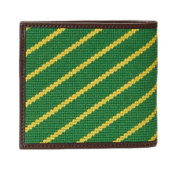 Polo Ralph Lauren Bear Stripped Needlepoint Leather Wallet NWT - Picture 2 of 8